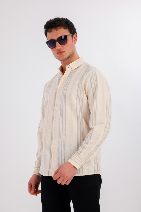 AMICA Uzun Kollu Gömlek - Krem - Decas (1)