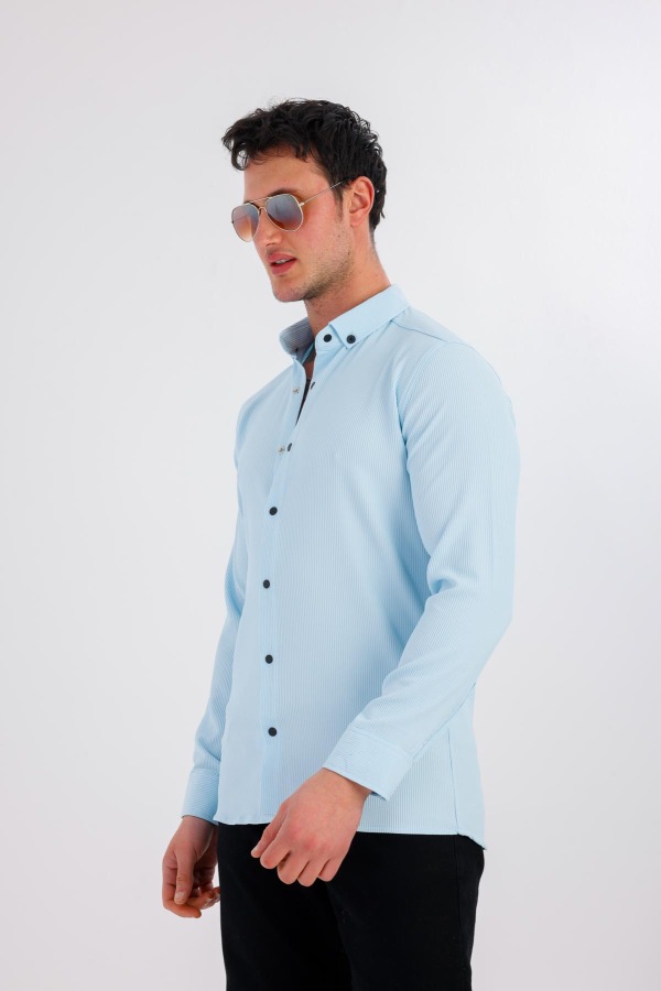 AQUAFERA Uzun Kollu Gömlek - Açık Mavi - Decas (1)