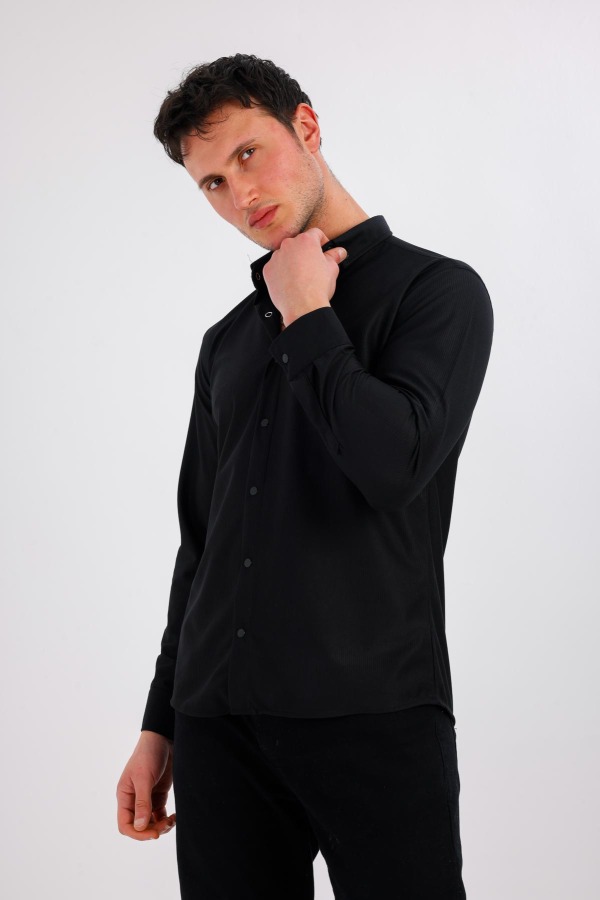AQUAFERA Uzun Kollu Gömlek - Siyah - Decas