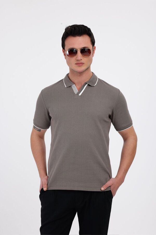 AUDAX Polo Yaka Pamuklu Tişört - Kahverengi - Decas