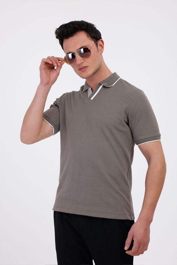 AUDAX Polo Yaka Pamuklu Tişört - Kahverengi - Decas (1)