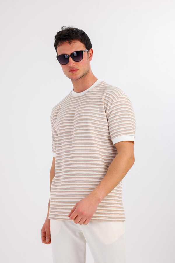 FULGORA Bisiklet Yaka Pamuklu Tişört - Sarı - Decas (1)