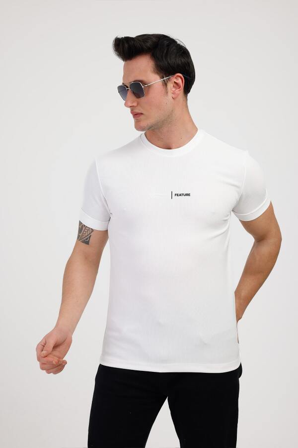 FUTURE Bisiklet Yaka Pamuklu Tişört - Beyaz - Decas (1)