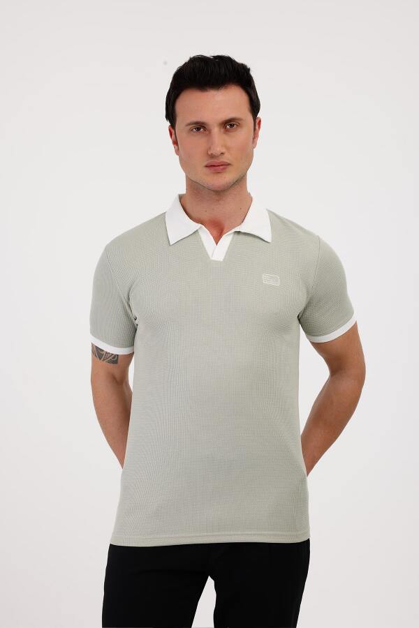 GALAXY Polo Yaka Pamuklu Tişört - Yeşil - Decas