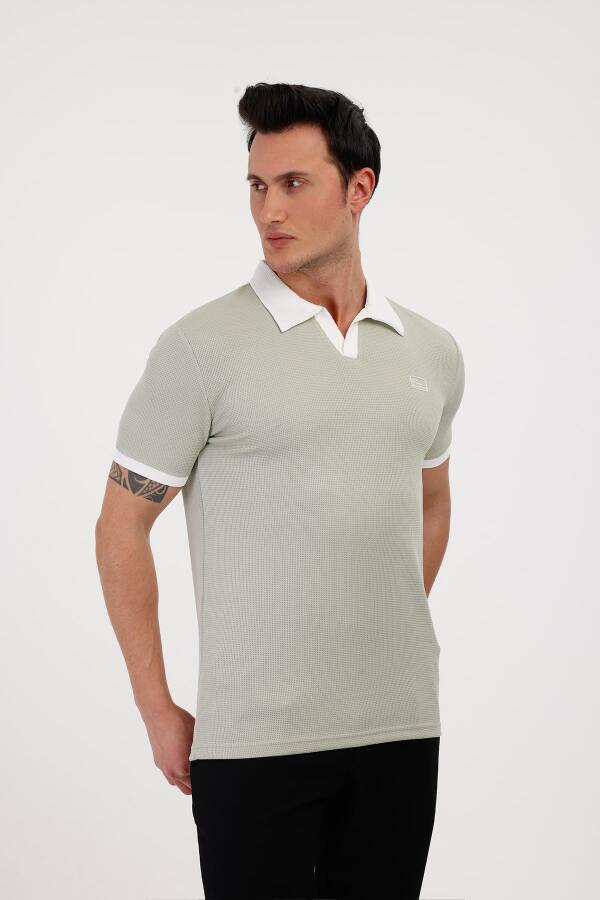 GALAXY Polo Yaka Pamuklu Tişört - Yeşil - Decas (1)