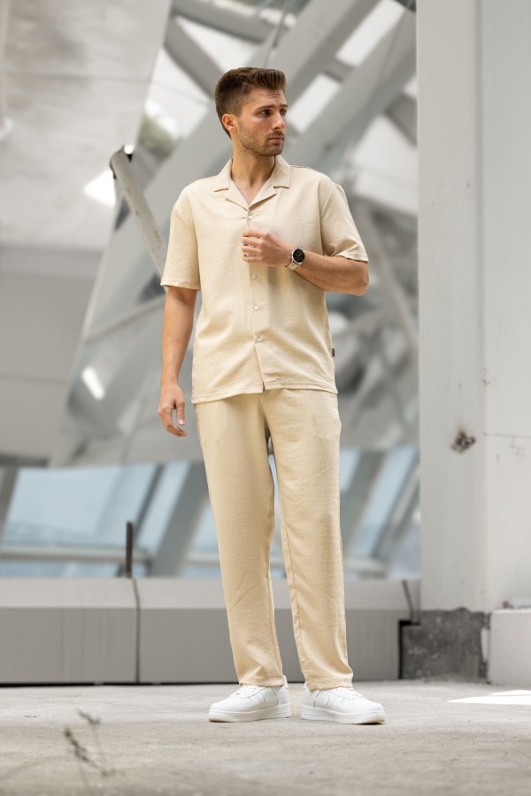 GUMMY Regular Fit Gömlek Takım - Bej - Decas (1)