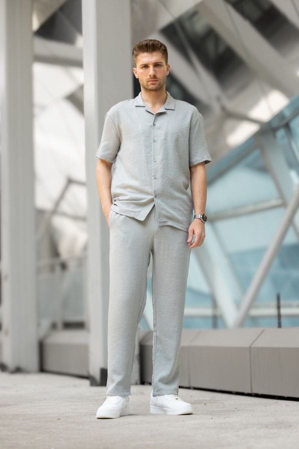 GUMMY Regular Fit Gömlek Takım - Gri - Decas (1)