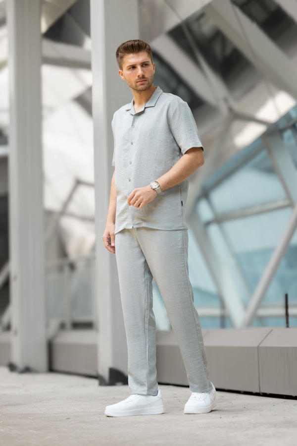 GUMMY Regular Fit Gömlek Takım - Gri - Decas