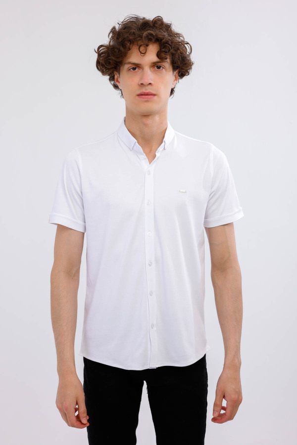 Lumen Kısa Kollu Gömlek - Beyaz - Decas