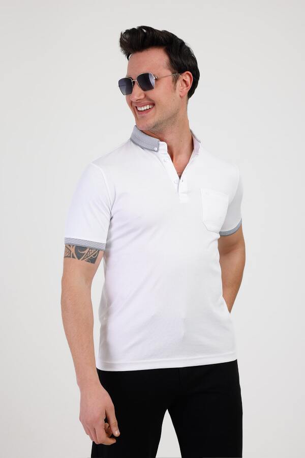 MAGNUS Polo Yaka Pamuklu Tişört - Beyaz - Decas (1)