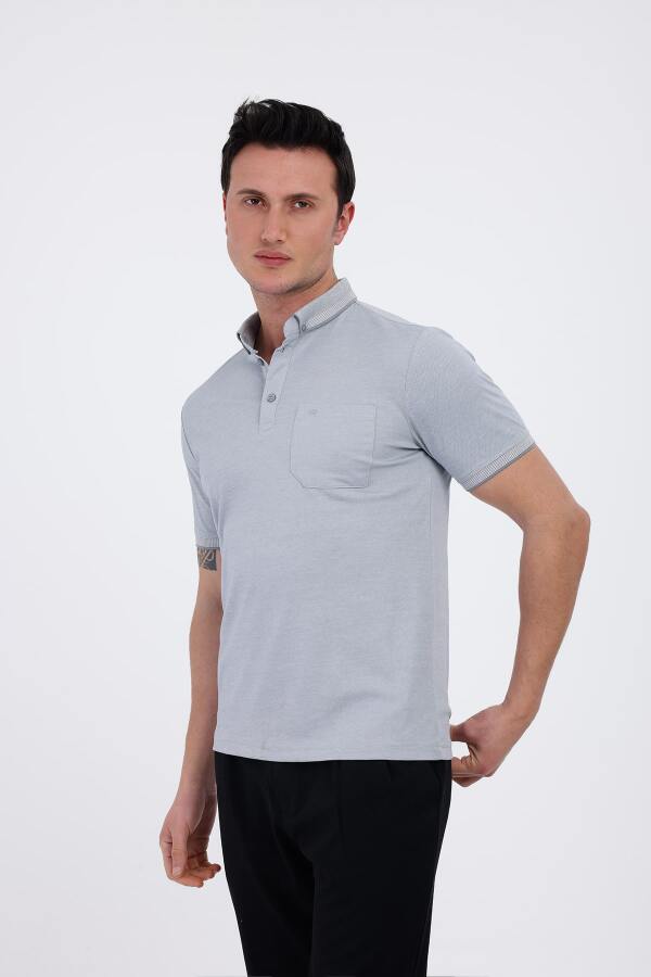 MAGNUS Polo Yaka Pamuklu Tişört - Gri - Decas (1)