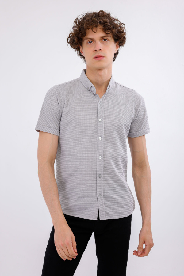 MARINUS Kısa Kollu Gömlek - Gri - Decas
