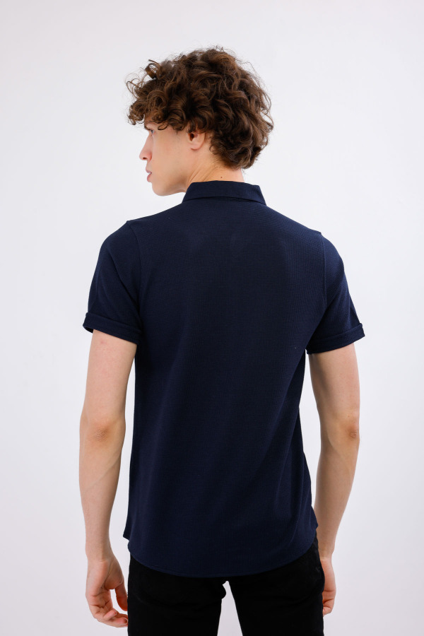 MARINUS Kısa Kollu Gömlek - Lacivert - Decas (1)