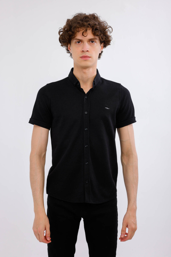 MARINUS Kısa Kollu Gömlek - Siyah - Decas (1)