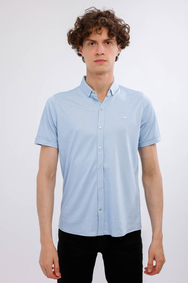 MIRARI Kısa Kollu Basic Gömlek - Açık Mavi - Decas