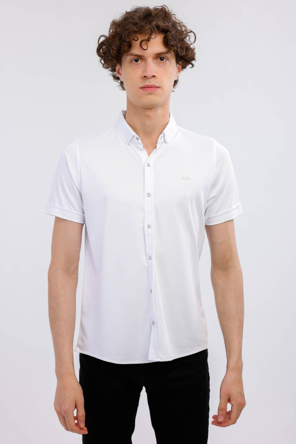 MIRARI Kısa Kollu Basic Gömlek - Beyaz - Decas