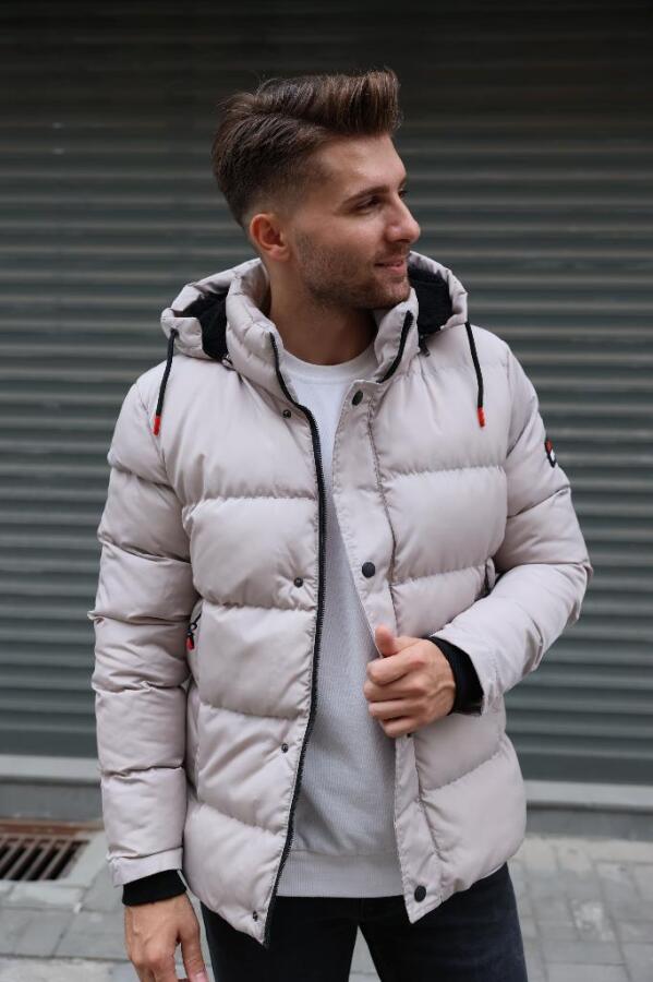 MUG İçi Astarlı Yağmur Ve Rüzgar Geçirmez Şişme Mont- Bej - Decas (1)