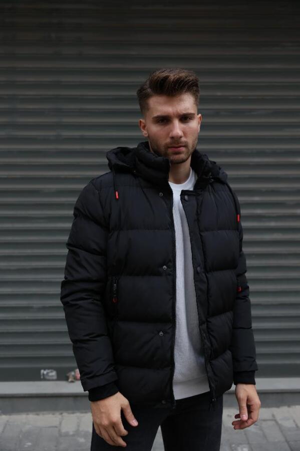 MUG İçi Astarlı Yağmur Ve Rüzgar Geçirmez Şişme Mont- Siyah - Decas