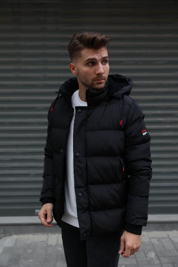 MUG İçi Astarlı Yağmur Ve Rüzgar Geçirmez Şişme Mont- Siyah - Decas (1)