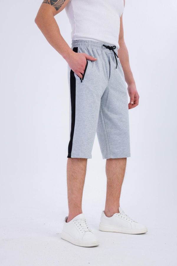 NATURALIS Cepli Kapri Şort - Gri - Decas (1)