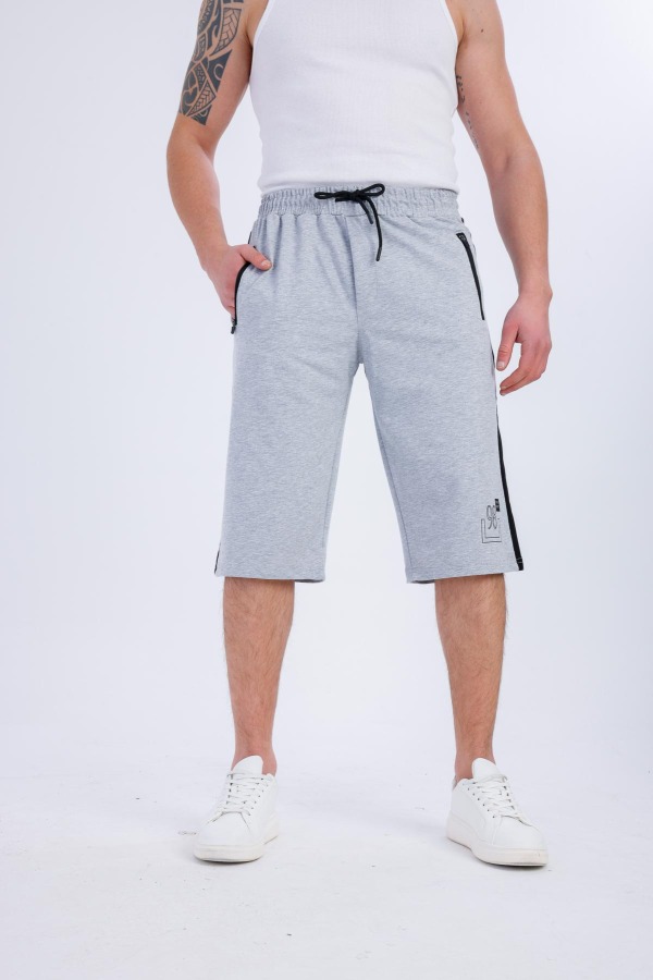 NATURALIS Cepli Kapri Şort - Gri - Decas