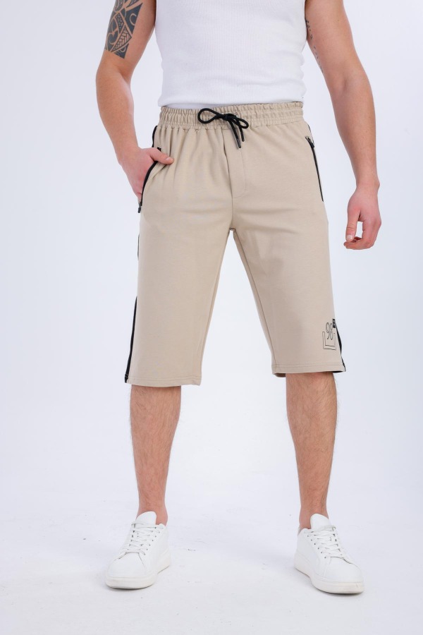 NATURALIS Cepli Kapri Şort - Krem - Decas