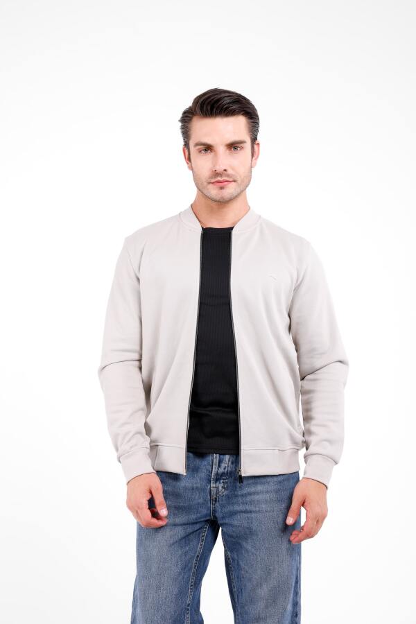 NİVA Fermuarlı Pike Kolej Hırka - Bej - Decas