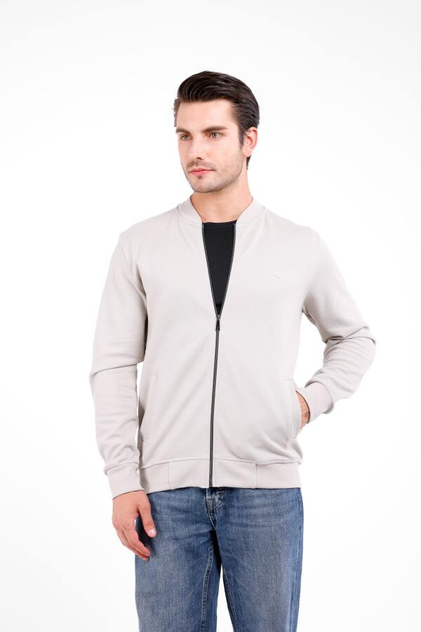 NİVA Fermuarlı Pike Kolej Hırka - Bej - Decas (1)