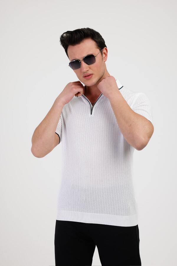 NOBILIS Polo Yaka Pamuklu Tişört - Beyaz - Decas (1)