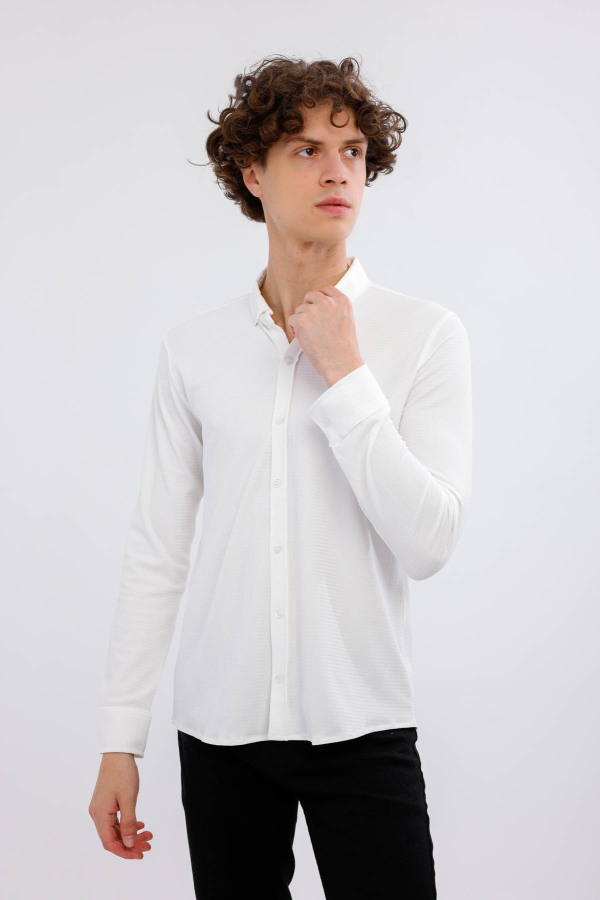 OTIUM Uzun Kollu Gömlek - Beyaz - Decas (1)