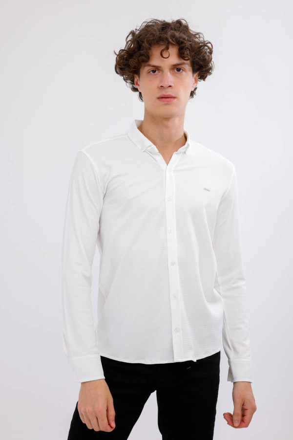 OTIUM Uzun Kollu Gömlek - Beyaz - Decas