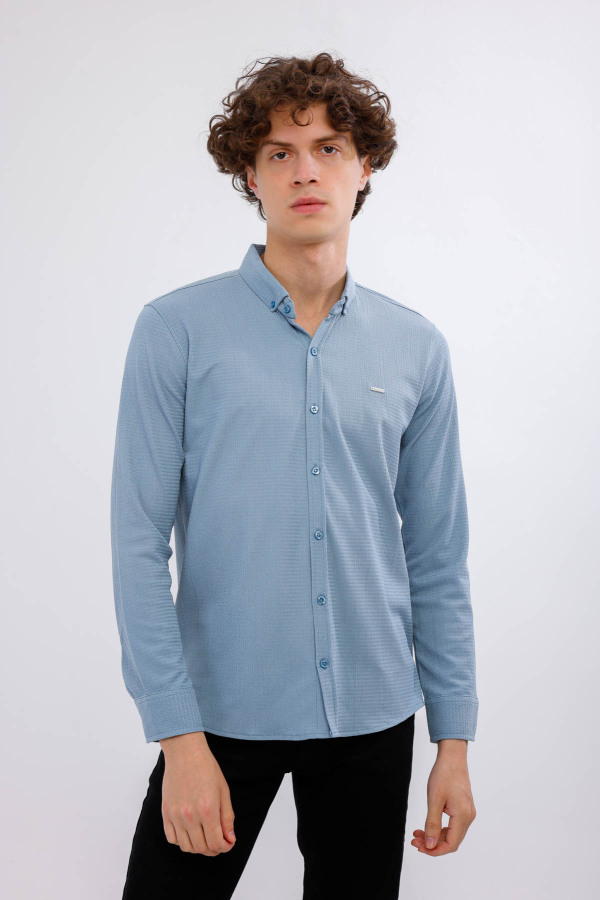 OTIUM Uzun Kollu Gömlek - Mavi - Decas