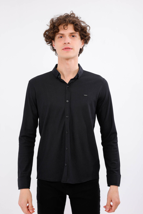 OTIUM Uzun Kollu Gömlek - Siyah - Decas