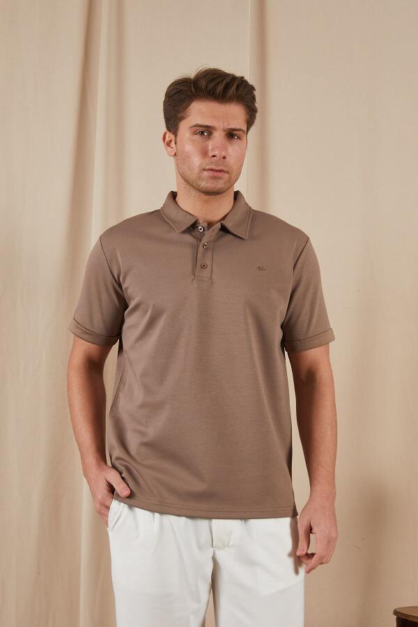 PAX Polo Yaka Tişört - Kahverengi - Decas