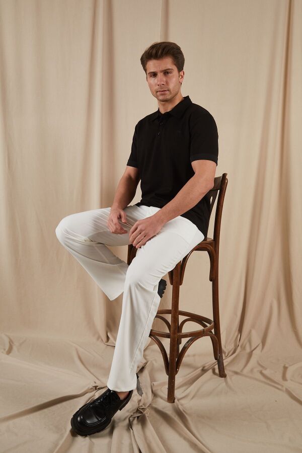 PAX Polo Yaka Tişört - Siyah - Decas