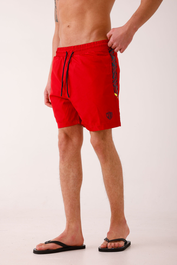 SALINUS Desenli Deniz Şortu - Kırmızı - Decas (1)