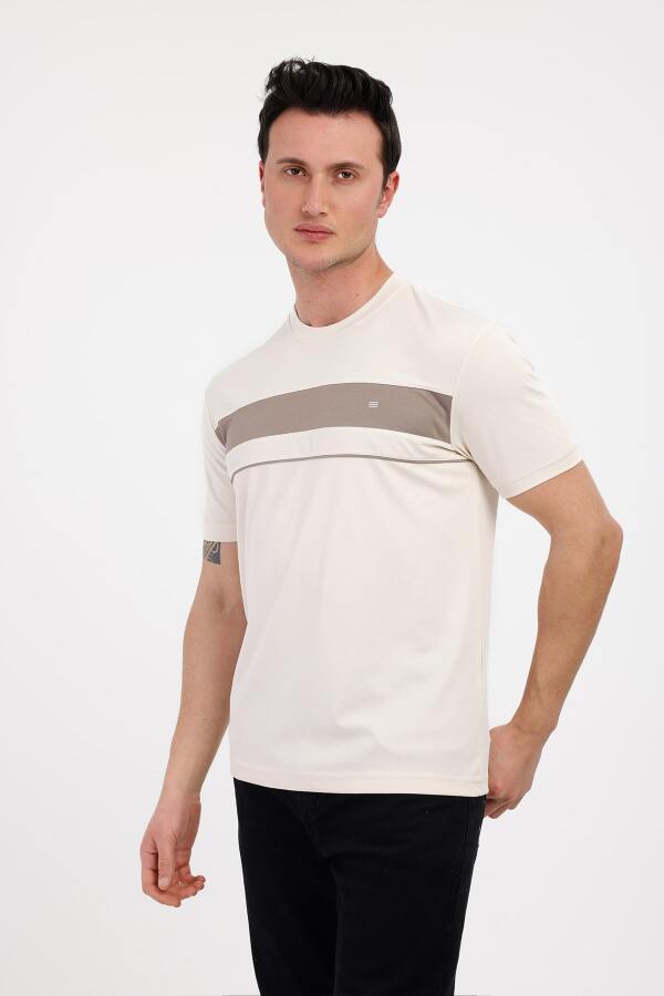 SUNSET Bisiklet Yaka Pamuklu Tişört - Bej - Decas (1)