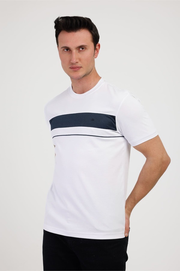 SUNSET Bisiklet Yaka Pamuklu Tişört - Beyaz - Decas (1)