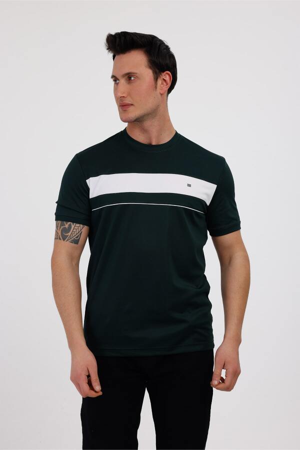 SUNSET Bisiklet Yaka Pamuklu Tişört - Yeşil - Decas (1)