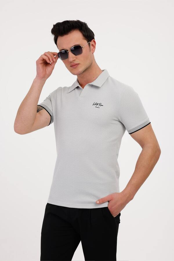 TARZ Polo Yaka Pamuklu Tişört - Gri - Decas (1)