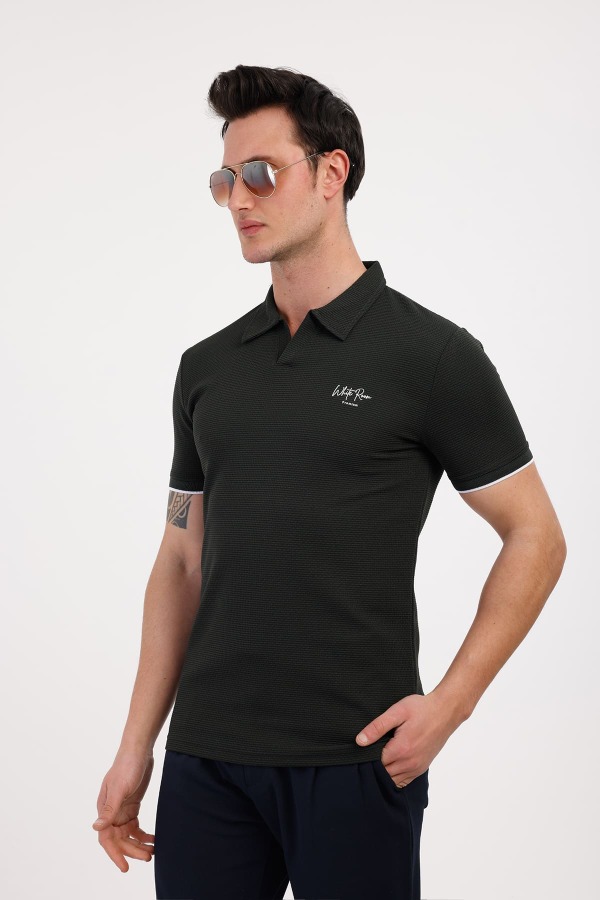 TARZ Polo Yaka Pamuklu Tişört - Yeşil - Decas (1)