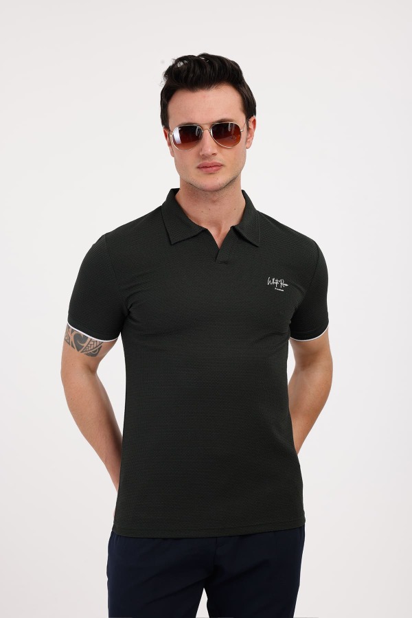 TARZ Polo Yaka Pamuklu Tişört - Yeşil - Decas