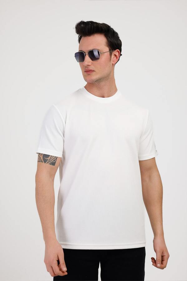 TARZ&COOL Bisiklet Yaka Pamuklu Tişört - Beyaz - Decas (1)