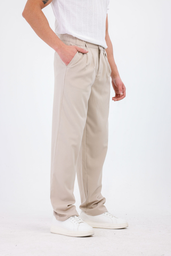 TEMPORA Pileli Kumaş Pantolon - Bej - Decas (1)