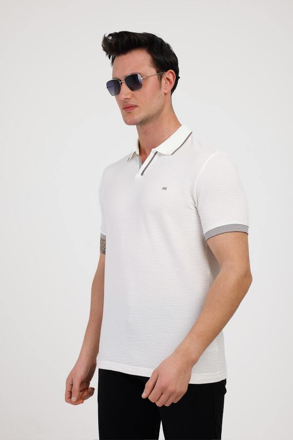 TEMPUS Polo Yaka Pamuklu Tişört - Beyaz - Decas (1)