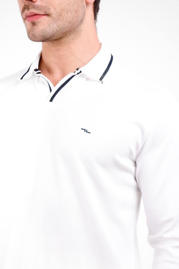 TEPİ Polo Yaka Uzun Kol Kazak - Beyaz - Decas (1)