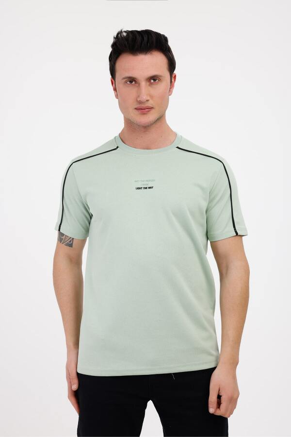 THE WAY Bisiklet Yaka Pamuklu Tişört - Açık Yeşil - Decas