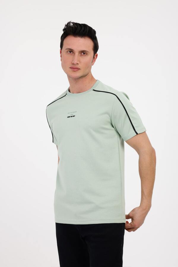 THE WAY Bisiklet Yaka Pamuklu Tişört - Açık Yeşil - Decas (1)