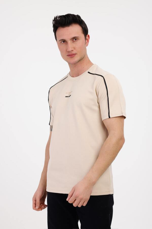 THE WAY Bisiklet Yaka Pamuklu Tişört - Bej - Decas (1)