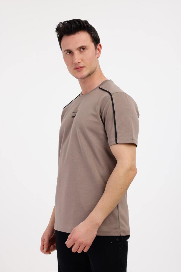 THE WAY Bisiklet Yaka Pamuklu Tişört - Kahverengi - Decas (1)